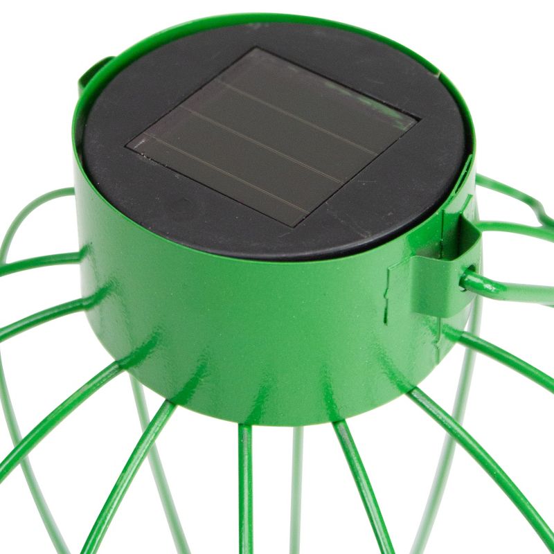 Northlight 6.5" Green Outdoor Hanging LED Solar Lantern with Handle, 2 of 6