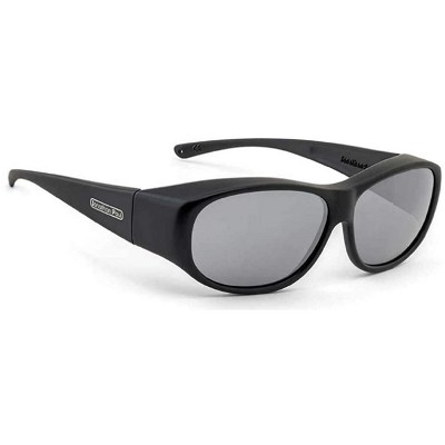 Jonathan Paul Sunni Medium Designer Fitovers Sunglasses in Satin Black/Polarized Polarvue Gray - Frame(Width:133mm/Height:40mm)