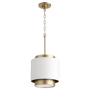 Quorum Lighting 1 - Light Pendant in  Studio White/Aged Brass - 1 of 1