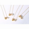 Disney Minnie Mouse Sterling Silver Gold Plated Cubic Zirconia Initial Pendant Necklace, 18" - Letter I - 2 of 4