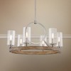 Minka Lavery Minka Country Estates 28" Nickel and Wood Finish 6-Light Chandelier - 2 of 3