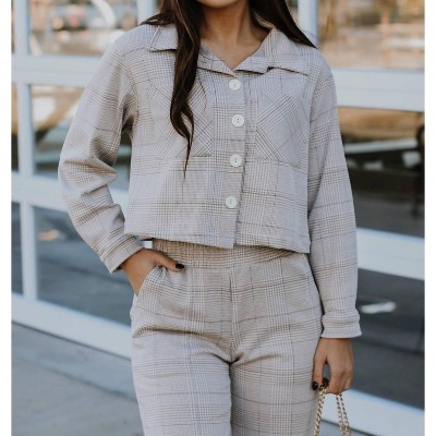 Women's Be Confident Plaid Set - Jacket - if She Loves