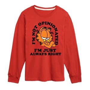 Boys' - Garfield - Always Right Long Sleeve Graphic T-Shirt - 1 of 4