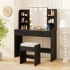 Vanity Set with Lighted Mirror and Stool with Power Outlet - 2 of 4