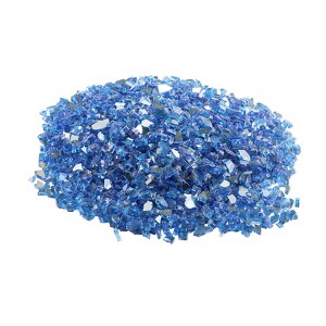 VEVOR Fire Glass, 10LBS / 4.5KG High-Temperature Resistant Fireplace Rocks, 1/4-Inch / 6.35 mm Reflective & Smokeless Firepit Glass Rock, Cobalt Blue - 1 of 4