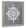 HomeRoots 17" X 17" Gray Compass Galvanized Metal And Wood Square Framed Art - 4 of 4