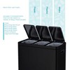 Home Zone Living 16 Gallon Stainless Steel Triple Trash and Recycling Can with Soft Close Lids and Step Pedals, Black - 3 of 4