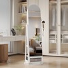 Fredees 360° Swivel Arched Jewelry Cabinet, 64"H Standing Armoire with 6 LED Lights, Lockable Organizer & Full-Length Mirror with Storage - 3 of 4