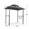 Outdoor Grill Gazebo 8 x 5 Ft, Shelter Tent, Double Tier Soft Top Canopy and Steel Frame with hook and Bar Counters, Grey - 4 of 4