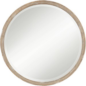 Uttermost Greta Faux Wood Finish 34" Round Wall Mirror - 1 of 4