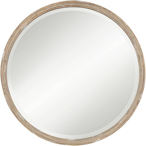 Uttermost Greta Faux Wood Finish 34" Round Wall Mirror : Target