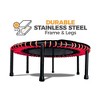 LEAPS & REBOUNDS 40" Round Mini Fitness Trampoline & Rebounder Indoor Home Gym Exercise Equipment Low Impact Workout for Adults, Red - 4 of 4