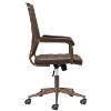 Office Chair 38.2–41.3"H Espresso – Faux Leather Upholstery with Bronze Steel Frame, Modern Adjustable Swivel Seating By Zuo Modern - 4 of 4