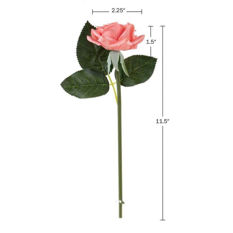 Pure Garden 18Pc Real Touch Rose Artificial Flowers with Stems, 3 of 9