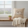 Embroidered Bunny Home Accent Pillow – 18x18 inch by Manual Woodworkers and Weavers - 3 of 3