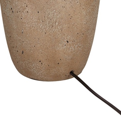 Rustic Beige Ceramic Table Lamps with Oatmeal Shades, Set of 2
