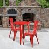 Emma and Oliver Commercial Grade 24" Round Metal Indoor-Outdoor Table Set with 2 Cafe Chairs - 2 of 4