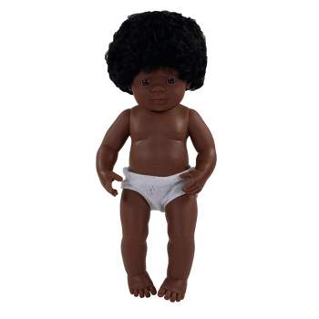 Miniland Educational Anatomically Correct 15" Baby Doll, Girl, Black Hair