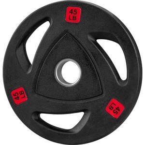Cast Iron Weight Plates, 2-Inch Rubber Coated Weight Plates for Strength Training & Weightlifting, Home Gym, 45 Lbs - 1 of 4
