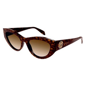 Alexander McQueen AM 0377S 002 Womens Cat-Eye Sunglasses Havana 54mm - 1 of 3