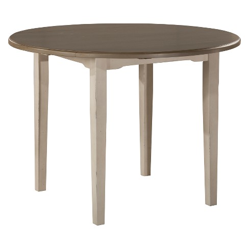 Clarion Round Drop Leaf Dining Table Distressed Gray Sea White Hillsdale Furniture Target