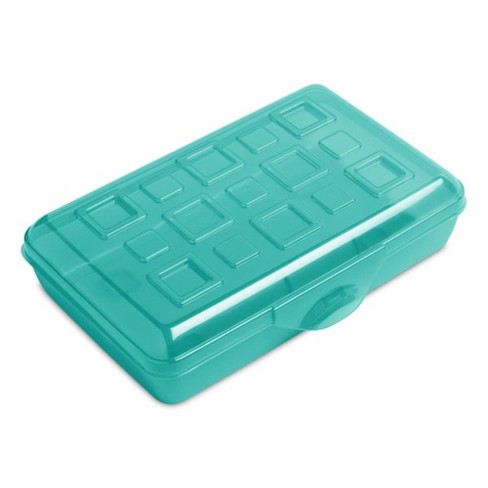 Sterilite Small Translucent Plastic Pencil Box Case With Lid For School ...