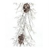 Iced Twig Garland with Pinecones – 5'L Frosted Winter Garland Acrylic Holiday Decoration by Melrose - 3 of 3