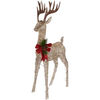 Northlight 48" Pre-Lit LED Champagne Deer Outdoor Christmas Decoration