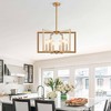 DAKAFUL Geometric Chandelier with Iron Build&Square Candle,6-Light Adjustable Height, Ceiling Light Fixture for Dining Room, Kitchen, Hallway (Gold) - 3 of 4