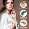 Unique Bargains Women's Flower Leaf Rhinestone Vintage Brooch Pin - 3 of 4