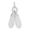 Black Bow Jewelry 14k White Gold 3D Moveable Ballet Slippers Pendant - 3 of 4