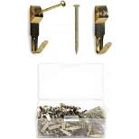 Okuna Outpost 200 Pack Heavy Picture Frame Hanger Wall Hooks with Screws, Gold, 1.2"
