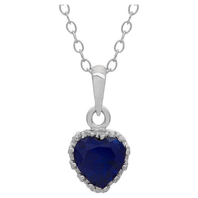 Tiara Sterling Silver Heart-cut Birthstone Crown Pendant, 1 of 2