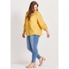 Avenue Women's Plus Size Embroidered Lace Detail Peasant Blouse - 4 of 4