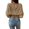 Coolmee Womens Cropped Cardigan Causal Bolero Shrugs for Dresses Knit Open Front Long Sleeve Sweater Cardigan - 3 of 4