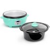 MegaChef 6.5 Liter Oval Electric Slow Cooker in Turquoise with Black Pot - 3 of 4