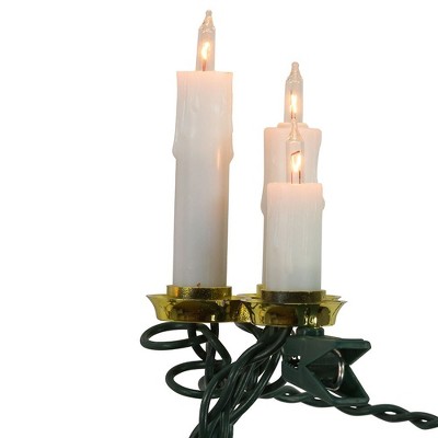 Kurt S. Adler Triple Tier Faux White Candle Christmas Lights-15 Lights Total