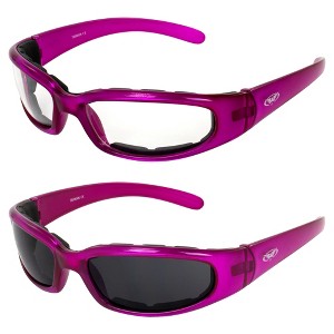 2 Pairs of Global Vision Eyewear Chicago Safety Motorcycle Glasses with Clear, Super Dark Lenses - 1 of 4