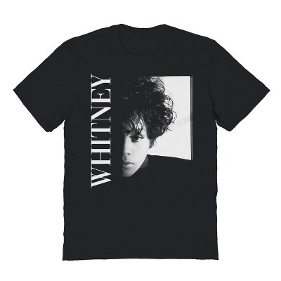 Whitney Houston Men's Outline Text Short Sleeve Graphic Cotton T-Shirt