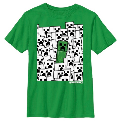 Men's Minecraft Creeper Face T-shirt - Kelly Green - Medium : Target
