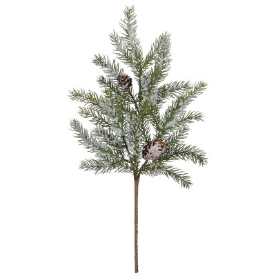 Sullivans Artificial White Spruce & Snow Pick 16"H Green
