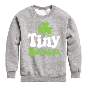 Boys' - Instant Message - St. Patrick's Day Tiny Hooligan Graphic Long Sleeve Fleece Sweatshirt - 1 of 4