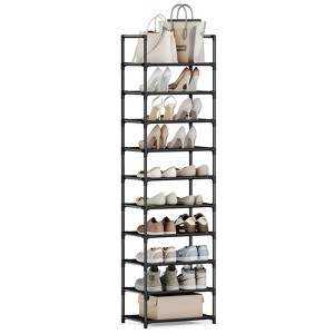 10-Tier Shoe Rack, Shoe Organizer, Shoe Racks for Closet, Metal Frame Shoe Shelf for Entryway, Tall Shoe Rack, Wide Shoe Racks, 1-Row/3-Row - 1 of 4