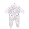Hudson Baby Girls Cotton Sleep and Play, Outline Floral Soft Pink - 2 of 4