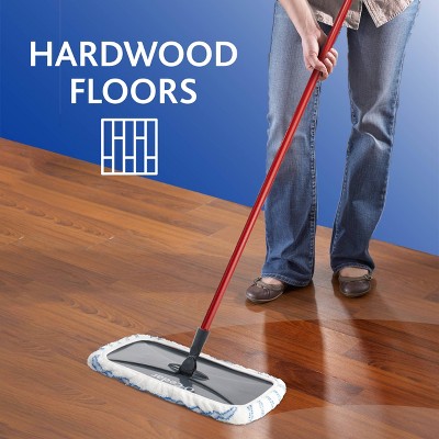 White and Blue Microfiber Flat Mop Refill for Hardwood Floors