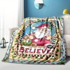 Lomsoe Cute Santa Claus and Reindeer Print Flannel Blanket - All Seasons Soft Cozy Warm Throw Blanket for Bed, Napping, Camping, Travel, Office - 3 of 4