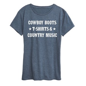 Women's - Instant Message - Cowboy Boots Short Sleeve Graphic T-Shirt - 1 of 4