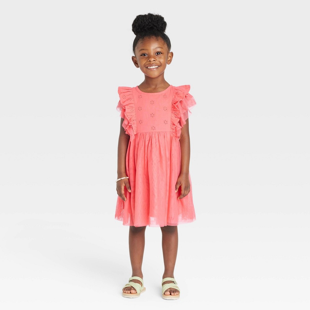 Toddler Girls' Polka Dots Tulle Dress - Cat & Jack Pink 4T