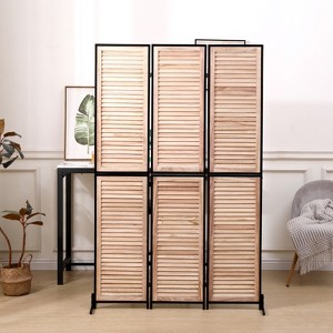KTMBDW 6 ft Tall Room Divider,Room Dividers and Folding Privacy Screens,14.57in Privacy Screen 3 Panel Partition Temporary Wall Separation for Private - 1 of 4