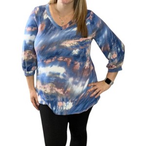 Women's Sunset Sky 3/4 Sleeve Top - honeyme - 1 of 2